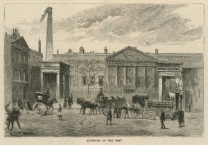 Schizzi alla Royal Mint, Tower Hill; esterno della Zecca da English School
