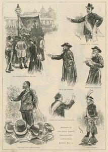 Schizzi alla grande manifestazione del lavoro a Hyde Park, domenica 3 maggio 1891 da English School
