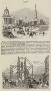 Schizzi di Trafalgar Square (incisione) da English School