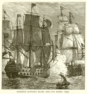 Scaramuccia tra Blake e Van Tromp, 1650 da English School