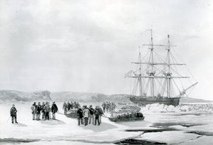 Partenza della slitta lasciando la HMS Investigator nella Mercy Bay, sotto il comando del tenente Gurney Creswell