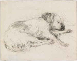 Cane che dorme, c.1840 da English School