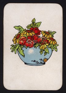 Carta da gioco Snap: Ciotola di fiori (litografia a colori) da English School