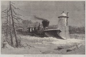 Spazzaneve sulla Grand Trunk Railway, Canada (incisione)
