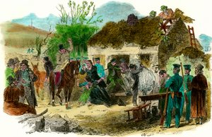 Condizioni sociali in Irlanda nel 1848 espulsione dei contadini (illustrazione London News del 16 dicembre 1848) da English School