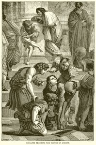 Socrate insegna ai giovani di Atene da English School