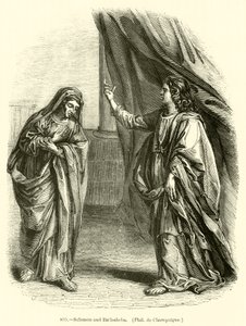 Salomone e Betsabea, Philippe de Champaigne (incisione) da English School