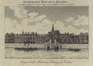 Somerset House e scale, Londra, come apparivano prima di essere demolite nel 1776 da English School