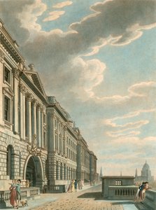 Somerset Terrace lungo il fiume Tamigi, Somerset House, The Strand, Londra da English School