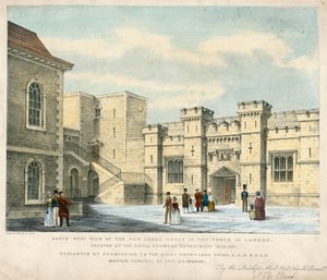 Vista Sud-Ovest della Nuova Casa dei Gioielli nella Torre di Londra, eretta nel 1840-41 da English School