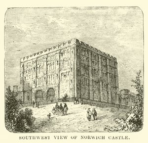 Veduta sud-ovest del Castello di Norwich da English School
