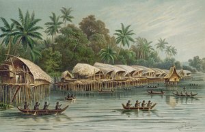 Sowek, un villaggio su palafitte sulla costa nord della Nuova Guinea, da La storia dell