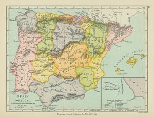 Spagna e Portogallo (litografia a colori)