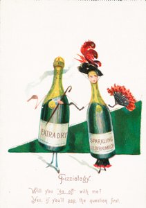 Vino frizzante, probabilmente cartolina di Natale da English School
