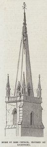 Guglia della chiesa di Ross, danneggiata da un fulmine da English School