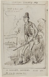 Galleria sportiva n.2, A Regler, Artful Cove at a Old Crow, c.1825 da English School