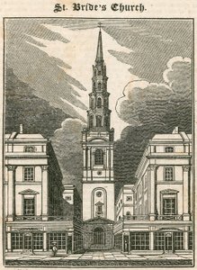 Chiesa di St Brides, Fleet Street, Londra da English School