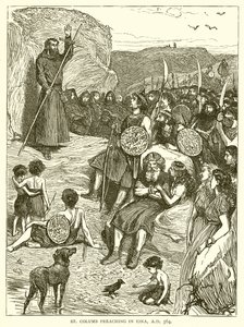 San Colombano predica a Iona, A.D. 564 da English School