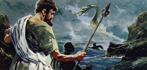 San Columba venne a Loch Ness e vide un uomo ferito da un grande mostro acquatico