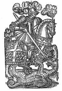 San Giorgio (m. c303), il Cavaliere della Croce Rossa, che uccide il Drago da English School