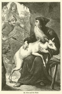 San Giles e la cerva (incisione)