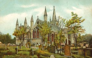 Chiesa di San Nicola, Great Yarmouth (litografia a colori) da English School