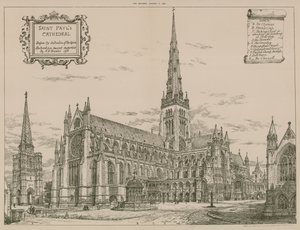 Cattedrale di St Paul, Londra, prima della distruzione della guglia da English School