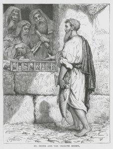 San Pietro e il denaro del tributo (incisione)