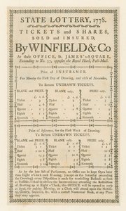 Lotteria di Stato, 1778 da English School