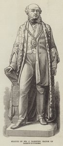 Statua del signor J Ramsden, sindaco di Barrow-in-Furness (incisione) da English School