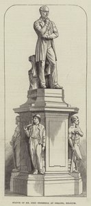 Statua di Mr John Cockerill a Seraing, Belgio (incisione) da English School