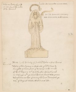 Statua, tomba di Judeth Wheler morta il 21 agosto 1602 da English School