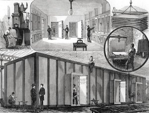 Cassaforte in acciaio, per la National Bank of Scotland, Edimburgo, prodotta da Messrs. Chubb and Son da English School