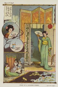 Storia di uno schermo giapponese (litografia a colori) da English School