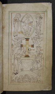 Re Canuto e la sua regina, Aelfgyfu, presentano una croce sull