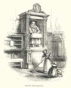 Monumento di Stow (incisione) da English School