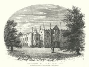 La collina delle fragole ai tempi di Walpole (incisione) da English School