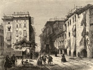 Strada a Barcellona, illustrazione da 