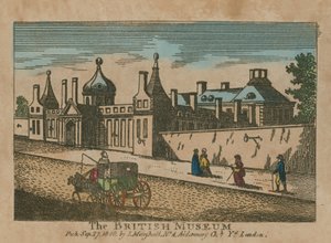 Scena di strada e il British Museum da English School