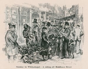 Domenica a Whitechapel - un binario laterale di Middlesex Street, Londra