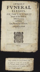 Varie elegie funebri sulla morte prematura di Enrico, Principe di Galles da English School