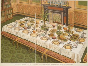 Tavola da cena con decorazioni floreali, per 16 persone, da 
