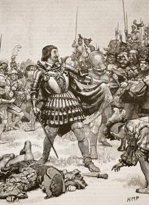 Resa di Francesco sul campo di battaglia di Pavia, illustrazione da Cassells Illustrated History of England da English School