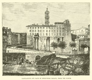Tabularium e retro del Palazzo Senatorio, dal Foro
