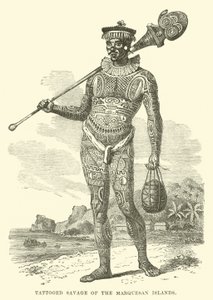 Selvaggio tatuato delle Isole Marquesas da English School