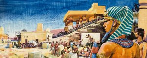 Costruzione del tempio in Egitto da English School