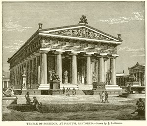 Tempio di Poseidone a Paestum, restaurato da English School