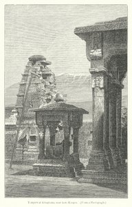 Templi a Kiragrama, vicino a Kote Kangra (incisione) da English School