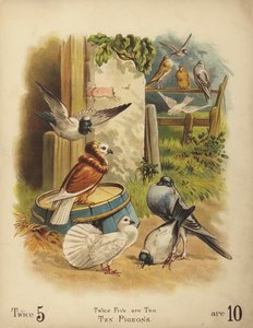 Dieci piccioni (cromolito)