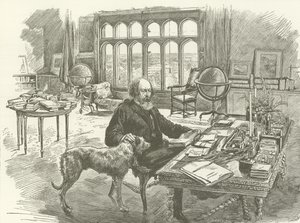 Tennyson nella sua biblioteca da English School